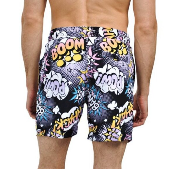 NWT OH SNAP! Exploded Comic Print Swim Shorts - Picture 2 of 4